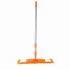 Microfiber Mop Metal Floor Dust Hairs Cleaning 360° Rotatable Washable Refill Pads Hard Handle (Orange)