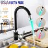 LED Water Tap Faucet 3 Color Change Water Stream Mixer Temperature Sensor for Sink Bathroom Kitchen