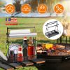 Metal Grill Caddy with Paper Towel Holders Utensil Holder	for Outdoor Picnic Barbecue Camping Grilling Tools Storage Organizer Barbecue