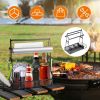 Metal Grill Caddy with Paper Towel Holders Utensil Holder	for Outdoor Picnic Barbecue Camping Grilling Tools Storage Organizer Barbecue