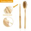 Bath Brush 15" Shower Body Back Scrubber with Long Handle Detachable Brush for Cellulite Exfoliating Detox