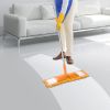 Microfiber Mop Metal Floor Dust Hairs Cleaning 360° Rotatable Washable Refill Pads Hard Handle (Orange)
