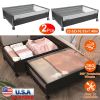 2Pcs Under Bed Storage Containers with 360° Rotatable Wheels Visible Dustproof Cover Under Bed Drawer with Clear Window Bedroom Storage Organizer