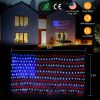 American Flag String Lights 390Pcs LED Beads Flag Net Light Waterproof Patriotic Flag Lamp w/ Plug for Garden Patio July 4th National Day Independence