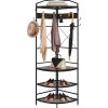 Modern Corner Entryway Hall Tree Shoe Storage Bench Coat Rack
