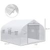 Greenhouse w/ White PE Cover and Heavy Duty Steel Frame 11.5' x 10' x 6.5'