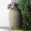 SandStone 50-Gallon Plastic Urn Rain Barrel with Planter Top [LIT GR]