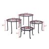 Set of 4 - Indoor Outdoor Black Metal Plant Stand