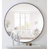 Round 18-inch Wall Mirror in Black - Living Room Bedroom Accent Bathroom Mirror