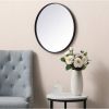 Round 21-inch Wall Mirror in Black - Living Room Bedroom Accent Bathroom Mirror