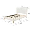 Full size Mid-Century Platform Bed Frame with Cream Velvet Upholstered Headboard