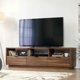 tvModern Walnut Finish TV Stand Entertainment Center - Fits up to 70-inch TV