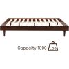 King size Mid-Century Modern Platform Bed Frame in Dark Brown Wood Finish