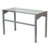 Rectangular Writing Table Office Desk with Clear Tempered Glass Surface