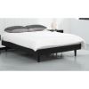Full size Mid-Century Modern Platform Bed Frame in Black Wood Finish