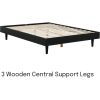 Full size Mid-Century Modern Platform Bed Frame in Black Wood Finish