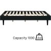 Full size Mid-Century Modern Platform Bed Frame in Black Wood Finish