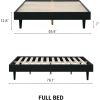 Full size Mid-Century Modern Platform Bed Frame in Black Wood Finish