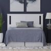 Full size Farmhouse Solid Wood Slatted Headboard in White Finish