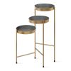 Modern Gold Grey Metal 3-Tier Flower Pot Plant Stand