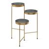Modern Gold Grey Metal 3-Tier Flower Pot Plant Stand
