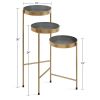 Modern Gold Grey Metal 3-Tier Flower Pot Plant Stand