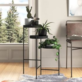 Modern Dark Grey Metal 3-Tier Flower Pot Plant Stand