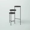 Modern Dark Grey Metal 3-Tier Flower Pot Plant Stand