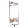 Metal Corner Hall Tree Foyer Entryway Shoe Storage Bench Coat Rack in Copper