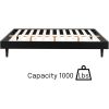 King size Mid-Century Modern Platform Bed Frame in Black Wood Finish