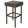 outOutdoor 3-Piece PE Wicker Bar Set with Table and Stools