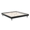 Queen size Mid-Century Modern Platform Bed Frame in Black Wood Finish