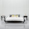 Queen size Mid-Century Modern Platform Bed Frame in Black Wood Finish