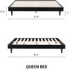 Queen size Mid-Century Modern Platform Bed Frame in Black Wood Finish