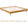 Queen size Mid-Century Modern Platform Bed Frame in Light Wood Finish