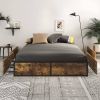 Queen Platform Bed Frame with 4 Storage Drawers
