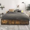 Queen Platform Bed Frame with 4 Storage Drawers