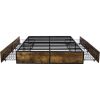 Queen Platform Bed Frame with 4 Storage Drawers