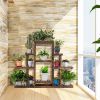 Modern Farmhouse 6-tier Wooden Bookcase Plant Stand Shelving Unit