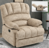 Large Manual Recliner Chair Beige