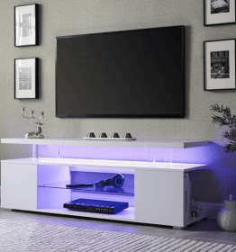 LED TV StandEntertainment Center White
