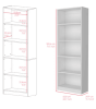 Benzoni Bookcase 4-Shelves White