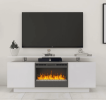 Modern White Electric Fireplace TV Stand
