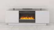 Modern White Electric Fireplace TV Stand