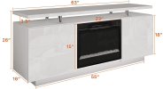 Modern White Electric Fireplace TV Stand
