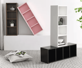 Adjustable Double Decker 8-Tier Media Tower Bookshelf