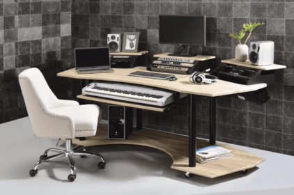 Eleazar Natural Oak Music Recording Studio Desk