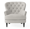 Fabric Club Chair and Ottoman Set, Stylish Upholstered Armchair with Matching Ottoman`