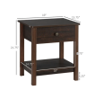 Dark Brown End Table with Storage Space