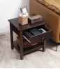 Dark Brown End Table with Storage Space